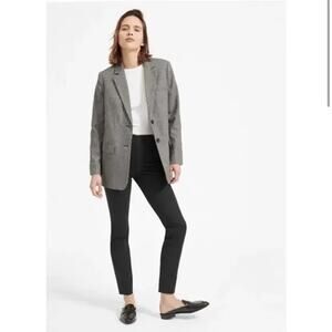 Everlane The Work Pant Black Stretch Side Zip Cotton Straight Leg Women 8